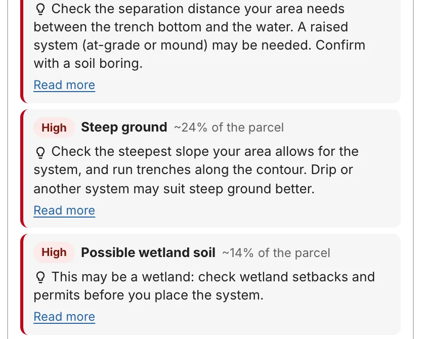 Soil insights: red flags from the NRCS soil survey