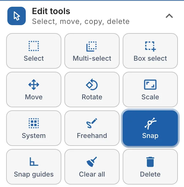 Edit tools while drawing: Freehand, Snap and Snap guides are added