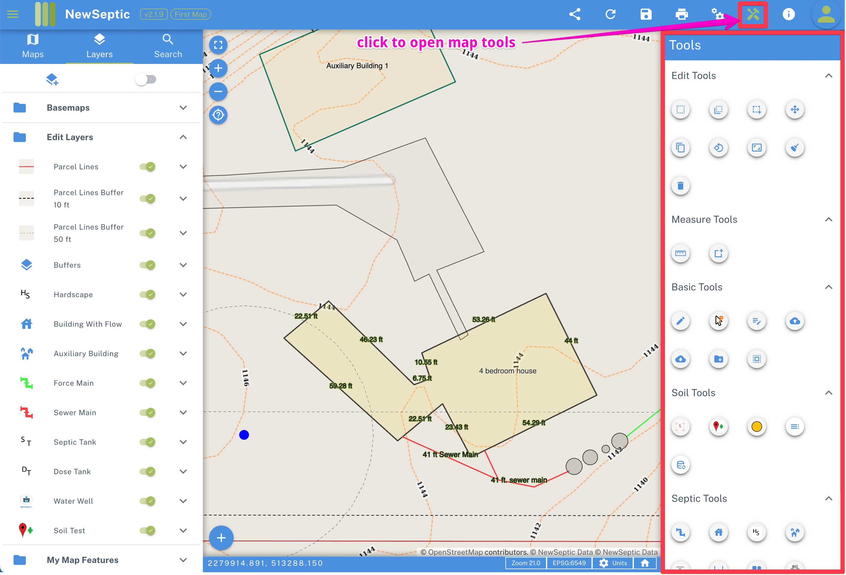 landplan map septic design