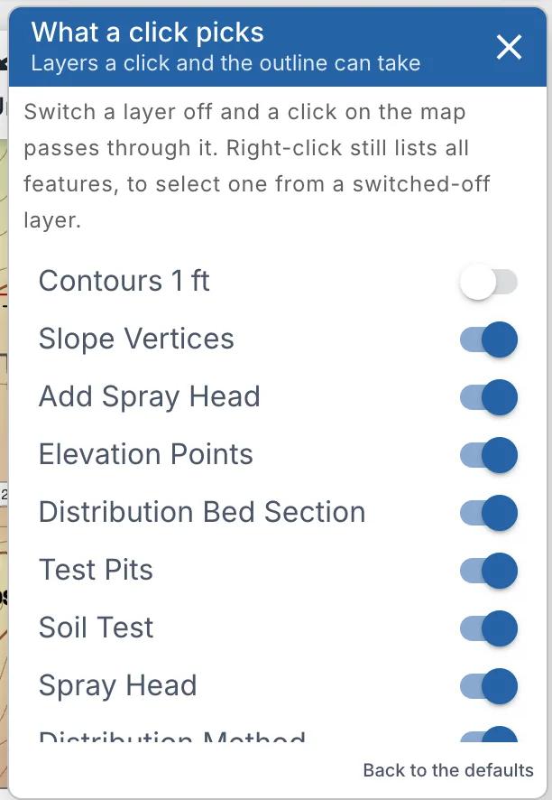 What a click picks: a switch for each layer, with the contours switched off
