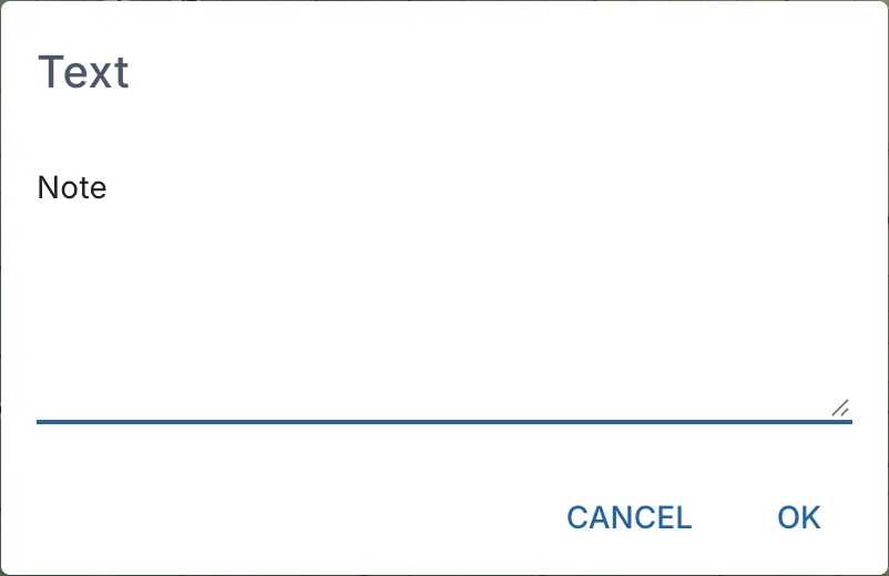 The Text window, where you type the words of a text or a callout