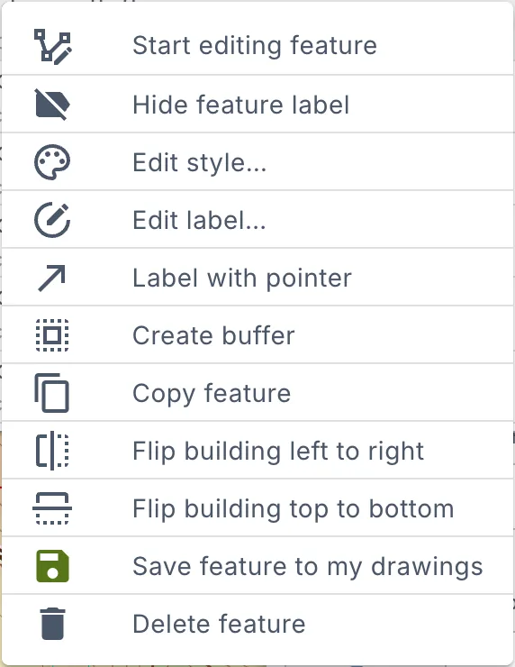 The actions of a house: Save feature to my drawings near the bottom