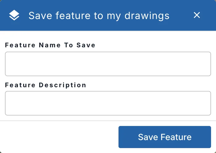 Save feature to my drawings: Feature Name To Save and Feature Description