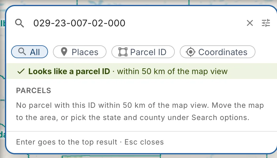 No parcel with this ID