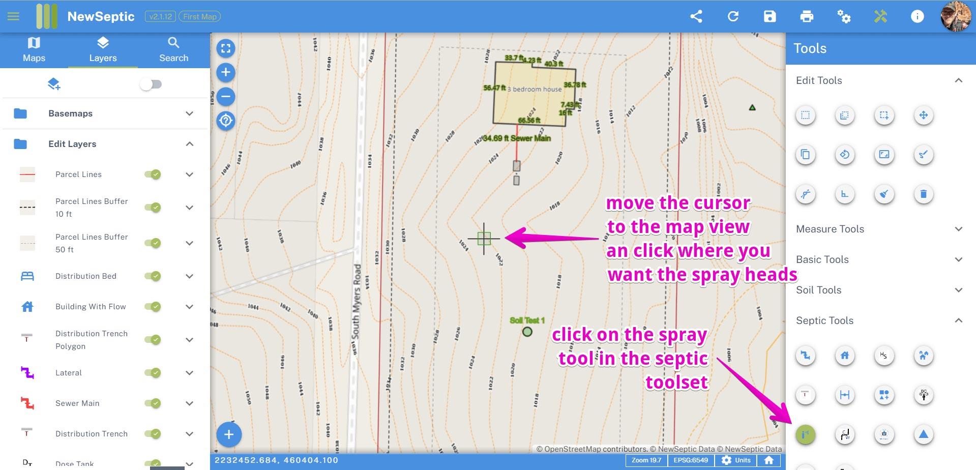 Septic Spray Zone Tool