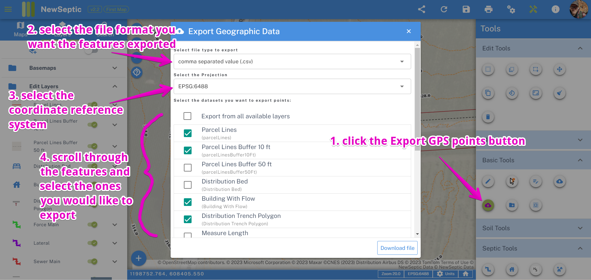 Workflow Export GPS